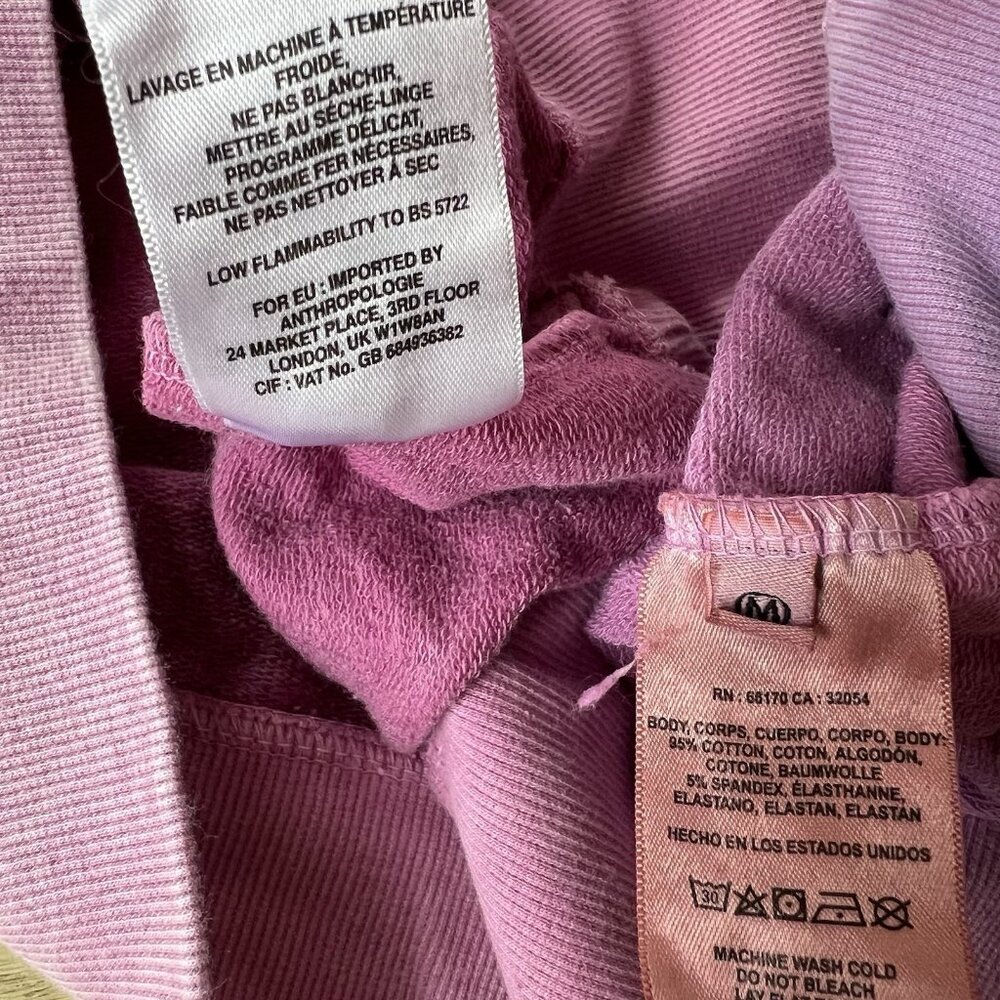 T.LA Ruched Sweatshirt Truly Madly Deeply Pink French Terry Burnout Garment Dyed - Picture 15 of 16